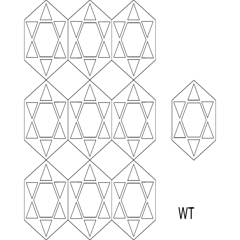 طرح با فرمت هگز ۹ مناسب برای استفاده در دستگاه های cnc چوب و cnc لیزر - hex 9 dxf file