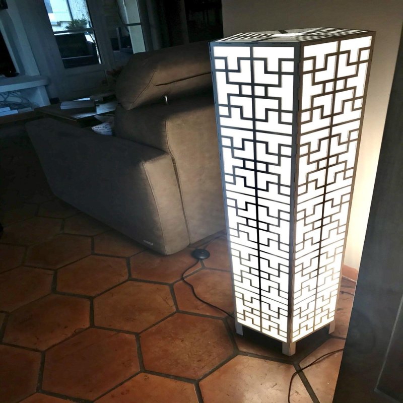 طرح لامپ بزرگ مناسب برای استفاده در دستگاه های cnc چوب و cnc لیزر - laser cut big lamp