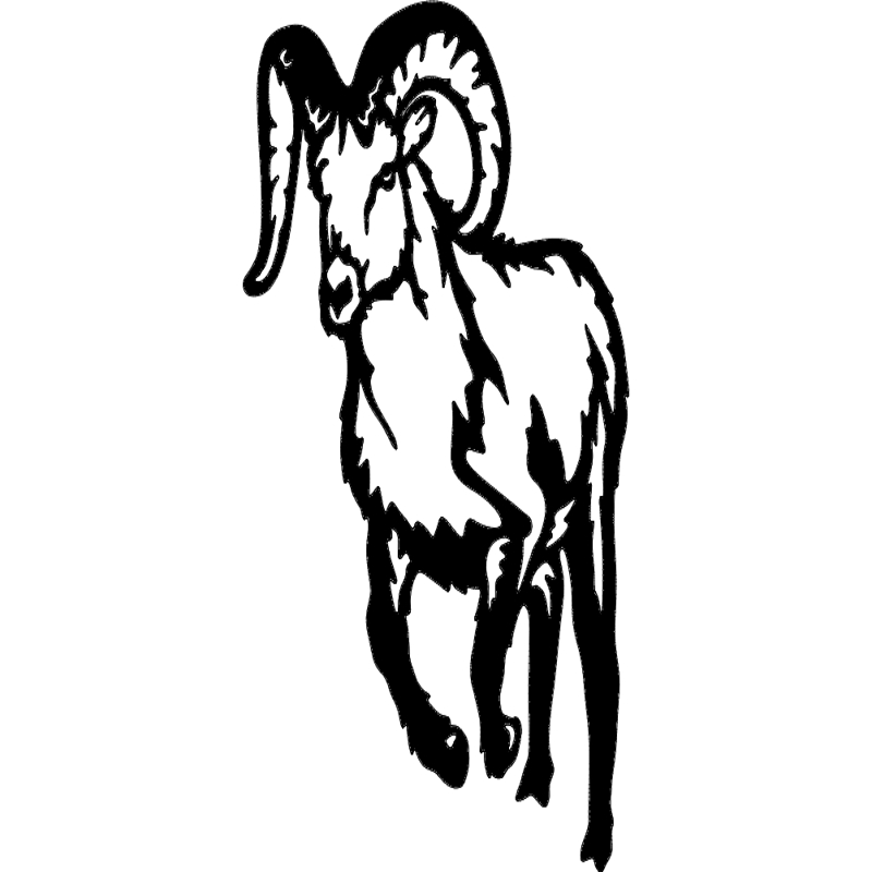 طرح بز کوهی بی شاخ مناسب برای استفاده در دستگاه های cnc چوب و cnc لیزر - bighorn mountain goat dxf file