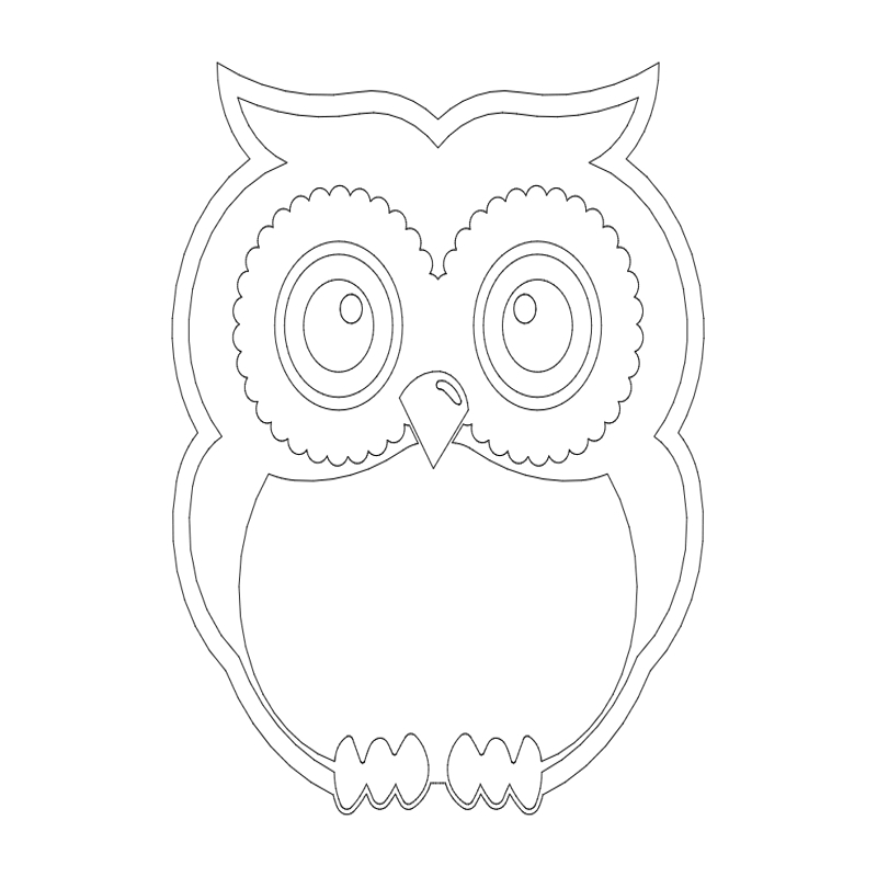 طرح جغد ایستاده مناسب برای استفاده در دستگاه های cnc چوب و cnc لیزر - standing owl dxf file