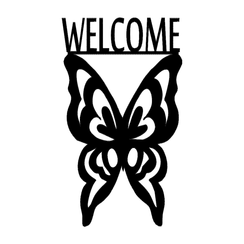 طرح پروانه خوش آمدید مناسب برای استفاده در دستگاه های cnc چوب و cnc لیزر - welcome butterfly dxf file