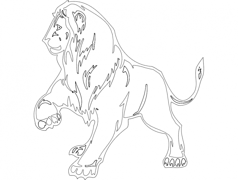 طرح نماد حیوانات شیر مناسب برای استفاده در دستگاه های cnc چوب و cnc لیزر - animal mascot lion dxf file