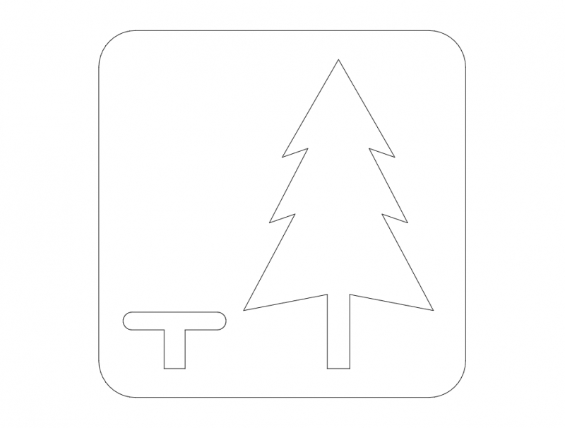 طرح تابلو جاده ای منطقه استراحت مناسب برای استفاده در دستگاه های cnc چوب و cnc لیزر - rest area road sign dxf file