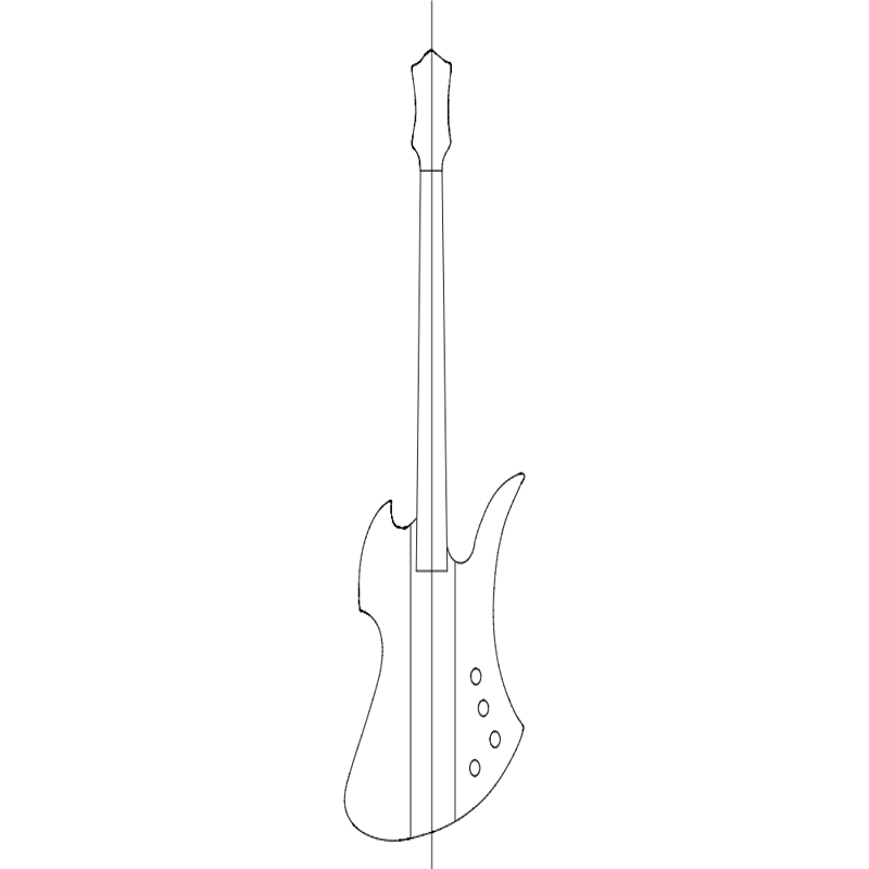 طرح گیتار مرغ مقلد مناسب برای استفاده در دستگاه های cnc چوب و cnc لیزر - mockingbird guitar dxf file