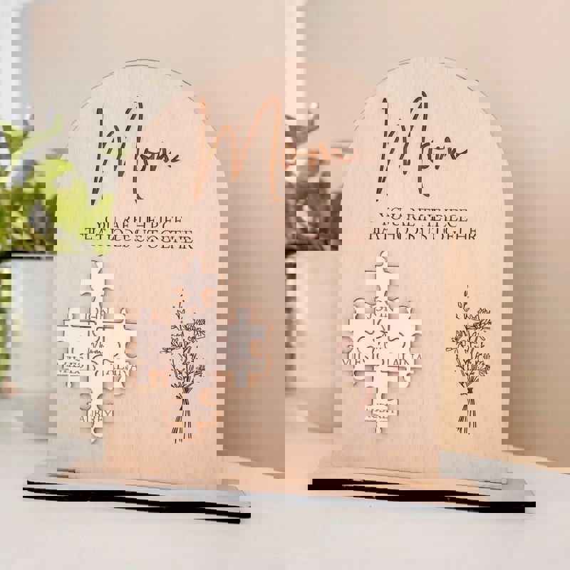 طرح نمایش پازل مادر شخصی سازی شده با ، هدیه روز مادر مناسب برای استفاده در دستگاه های cnc چوب و cnc لیزر - laser cut personalized mom puzzle display mothers day gift