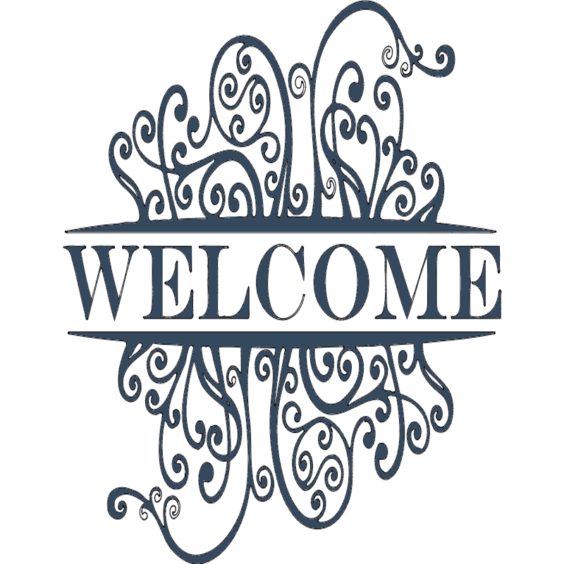 طرح تزیینات خوشامدگویی مناسب برای استفاده در دستگاه های cnc چوب و cnc لیزر - welcome decoration dxf file