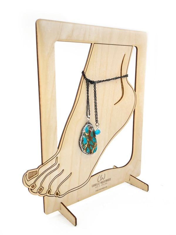 طرح نمایش خلخال مناسب برای استفاده در دستگاه های cnc چوب و cnc لیزر - laser cut anklet display
