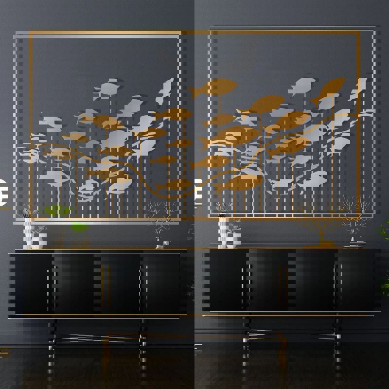 طرح دکور دیواری ماهی مناسب برای استفاده در دستگاه های cnc چوب و cnc لیزر - laser cut fish wall decor