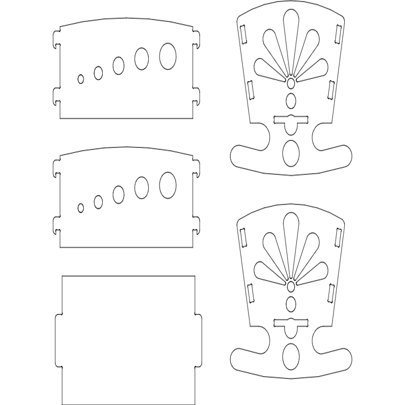 طرح تخت گهواره ای مناسب برای استفاده در دستگاه های cnc چوب و cnc لیزر - rocking crib dxf file