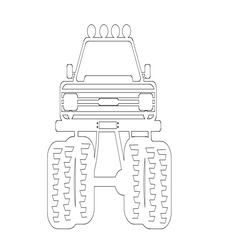 طرح نمای ۴ در ۴ مناسب برای استفاده در دستگاه های cnc چوب و cnc لیزر - 4 x 4 front dxf file