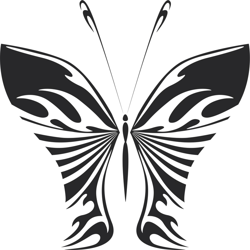 طرح برچسب دیواری پروانه مناسب برای استفاده در دستگاه های cnc چوب و cnc لیزر - butterfly wall decal cdr file