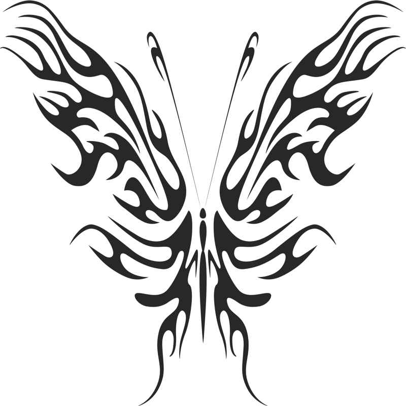 طرح وکتور پروانه قبیله ای شماره ۰۹ مناسب برای استفاده در دستگاه های cnc چوب و cnc لیزر - tribal butterfly vector art 09 dxf file