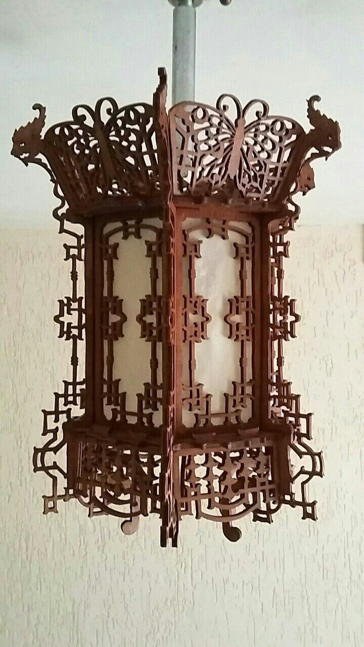 طرح فایل لیزر برش لوستر فانتزی سه بعدی مناسب برای استفاده در دستگاه های cnc چوب و cnc لیزر - fancy chandelier 3d puzzle cnc lasercut cdr file