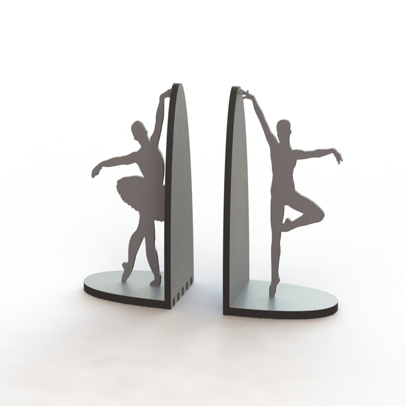 طرح کتاب جفت بالرین مناسب برای استفاده در دستگاه های cnc چوب و cnc لیزر - laser cut ballerina pair book supports cdr file