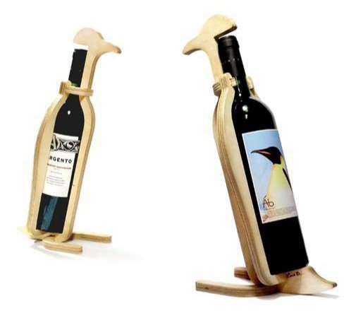 طرح جا لیوانی پنگوئنی مناسب برای استفاده در دستگاه های cnc چوب و cnc لیزر - laser cut penguin wine holder