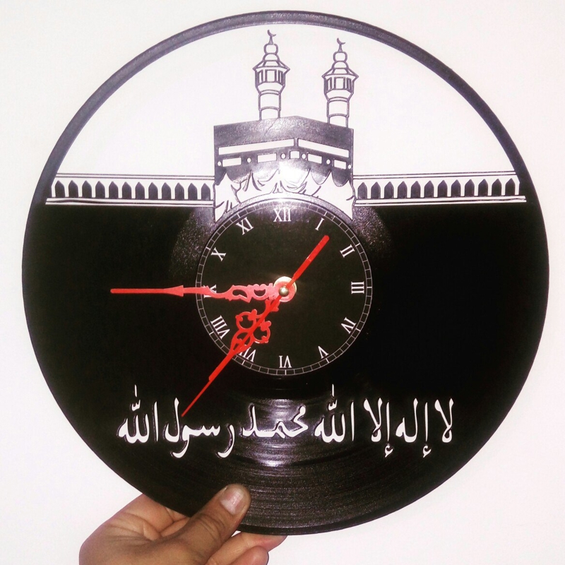 طرح ساعت دیواری کعبه مسجد الحرام مناسب برای استفاده در دستگاه های cnc چوب و cnc لیزر - kaaba masjid al haram wall clock cdr file