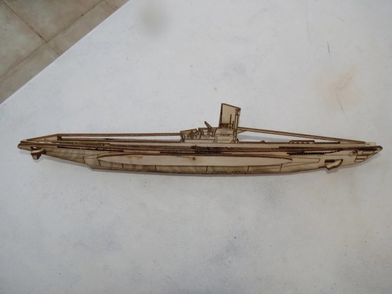 طرح قایق نوع vii u مناسب برای استفاده در دستگاه های cnc چوب و cnc لیزر - laser cut type vii u boat