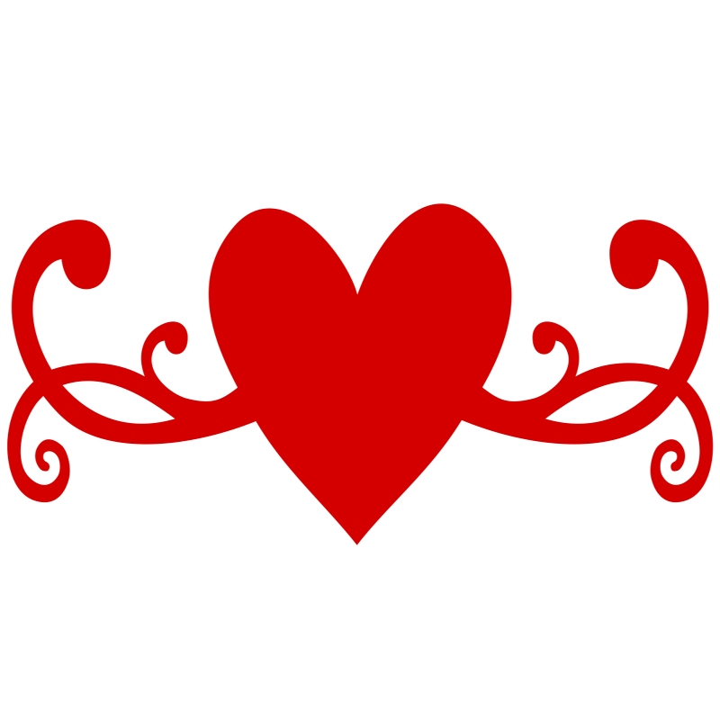 طرح شکوفایی قلب مناسب برای استفاده در دستگاه های cnc چوب و cnc لیزر - heart flourish cdr file