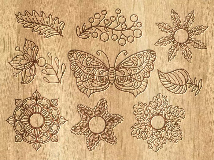 طرح دکور پروانه قدیمی مناسب برای استفاده در دستگاه های cnc چوب و cnc لیزر - vintage butterfly decor cdr file