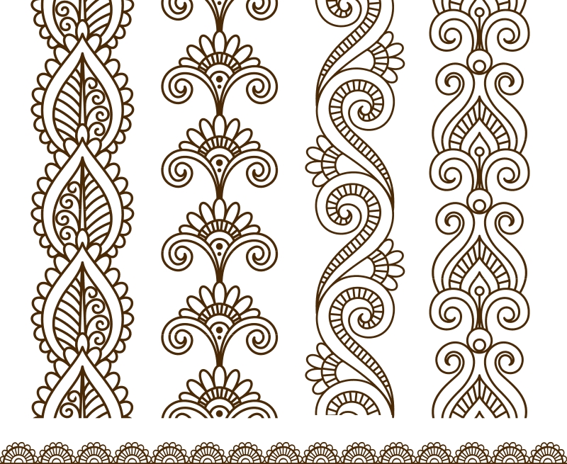 طرح گل تزئینی برای تتو به سبک مهندی مناسب برای استفاده در دستگاه های cnc چوب و cnc لیزر - mehndi style ornamental flower for tattoo cdr file