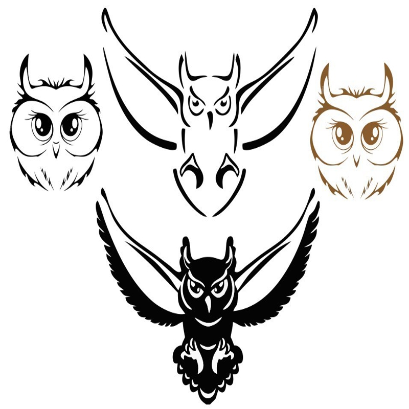 طرح وکتور طرح جغد شبح مانند مناسب برای استفاده در دستگاه های cnc چوب و cnc لیزر - owl silhouette vectors cdr file