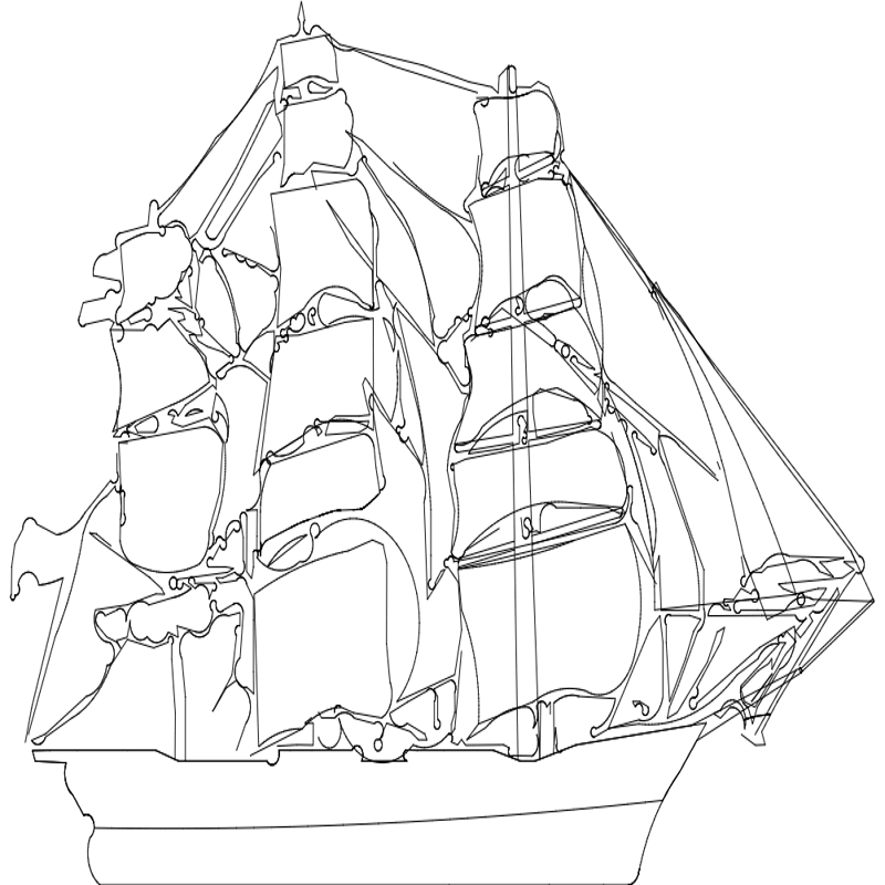 طرح کشتی کلیپر مناسب برای استفاده در دستگاه های cnc چوب و cnc لیزر - clipper ship dxf file
