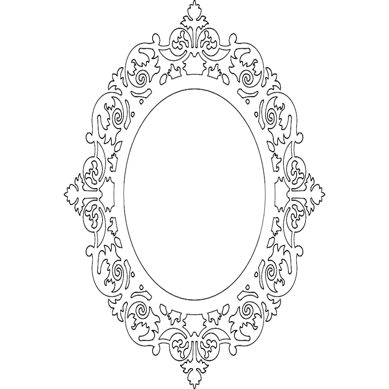 طرح گرد قاب آینه آینا مناسب برای استفاده در دستگاه های cnc چوب و cnc لیزر - ayna mirror frame round dxf file