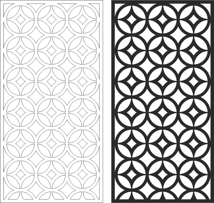 طرح وکتور دایره بدون درز و مشبک مناسب برای استفاده در دستگاه های cnc چوب و cnc لیزر - vector seamless circle lattice cdr file
