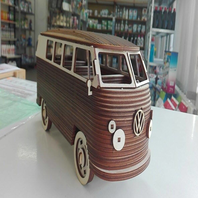 طرح ون فولکس واگن کمپر مناسب برای استفاده در دستگاه های cnc چوب و cnc لیزر - vw camper van cdr file