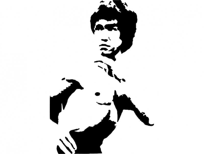 طرح بروس لی ۳ مناسب برای استفاده در دستگاه های cnc چوب و cnc لیزر - bruce lee 3 dxf file