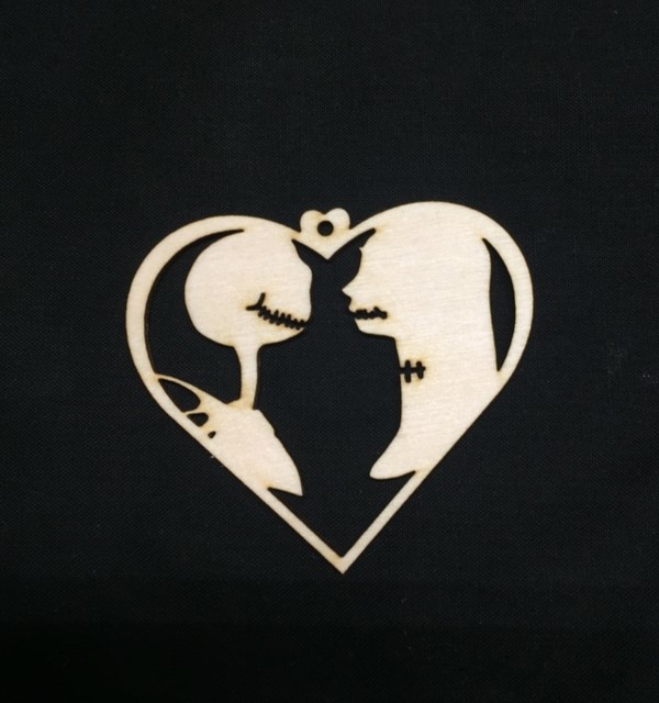 طرح عروسک جک و سالی مناسب برای استفاده در دستگاه های cnc چوب و cnc لیزر - laser cut jack and sally ornament svg file