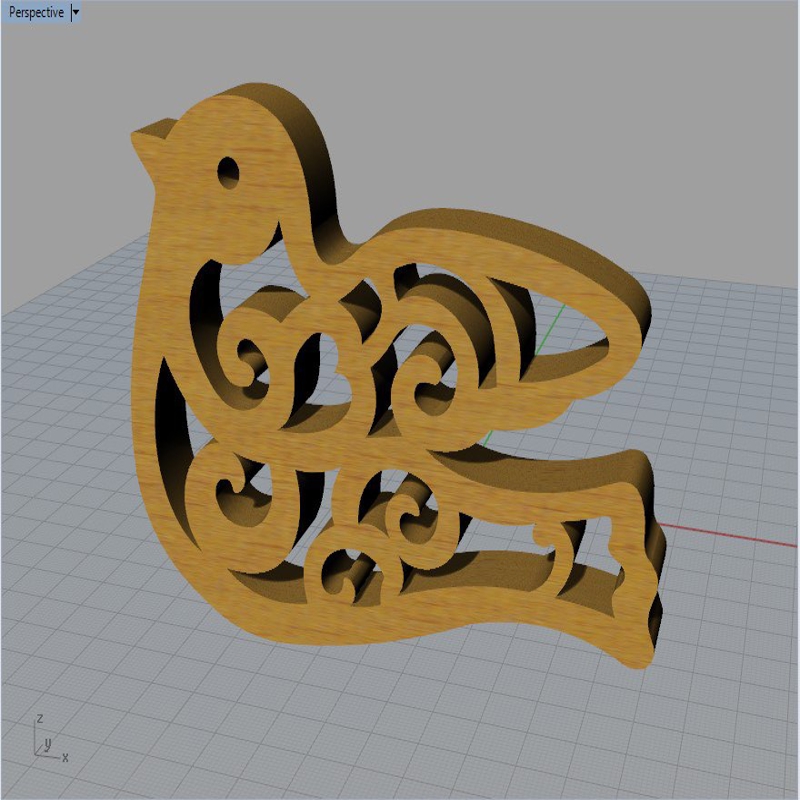 طرح برش پرنده با لیزر مناسب برای استفاده در دستگاه های cnc چوب و cnc لیزر - laser cut bird dxf file