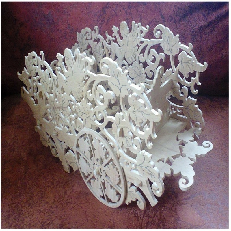 طرح سبد گل مناسب برای استفاده در دستگاه های cnc چوب و cnc لیزر - laser cut flower cart display cdr file