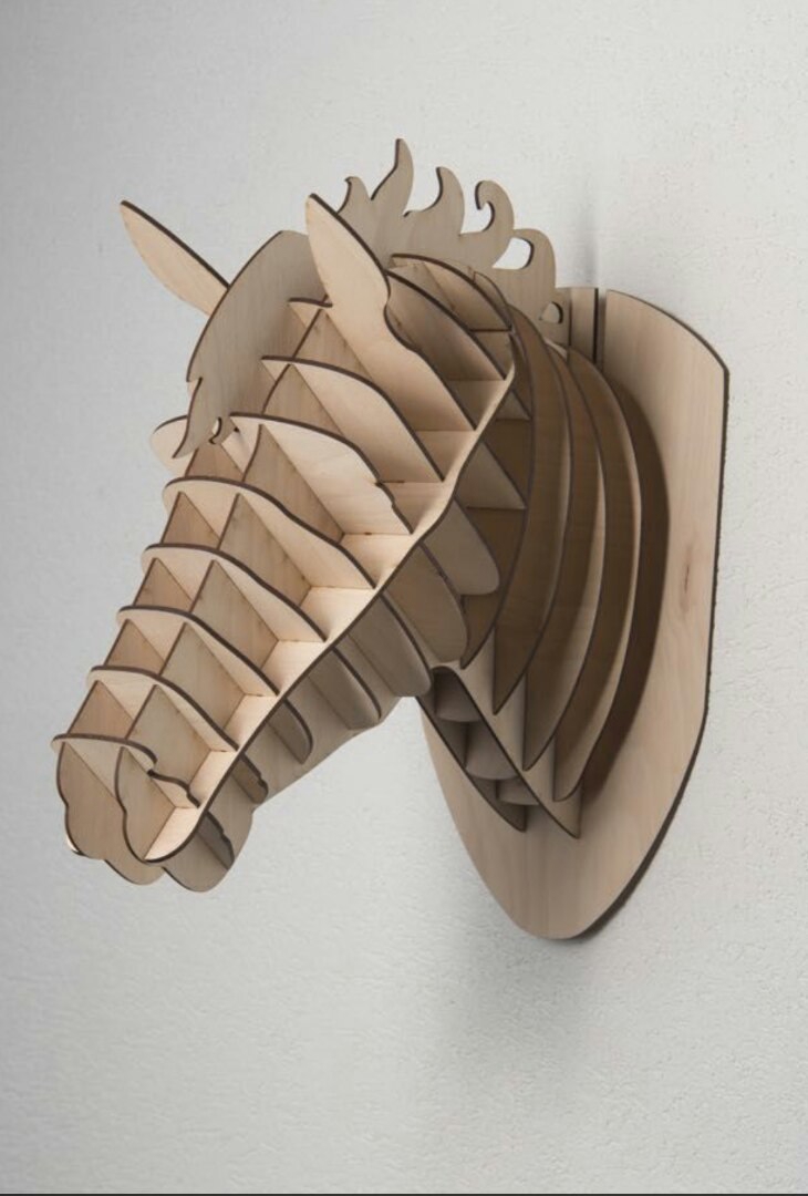 طرح دکور دیواری طرح سر اسب مناسب برای استفاده در دستگاه های cnc چوب و cnc لیزر - laser cut horse head wall decor cdr file