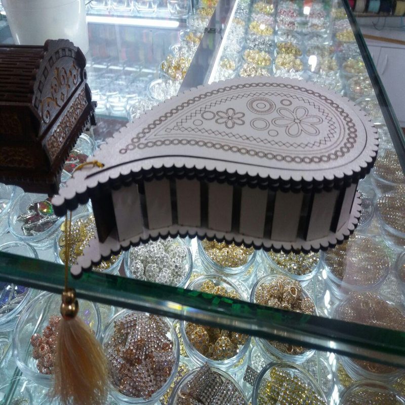 طرح جعبه جواهرات چوبی طرح دار مناسب برای استفاده در دستگاه های cnc چوب و cnc لیزر - laser cut wooden decor jewelry box cdr file