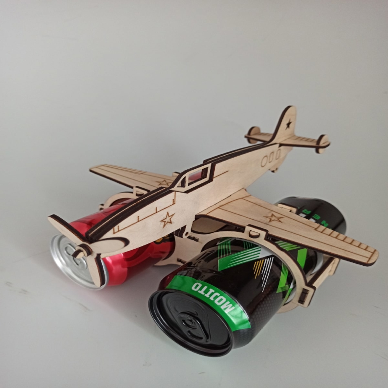 طرح جا لیوانی به شکل هواپیما مناسب برای استفاده در دستگاه های cnc چوب و cnc لیزر - laser cut aircraft shaped beer holder cdr file