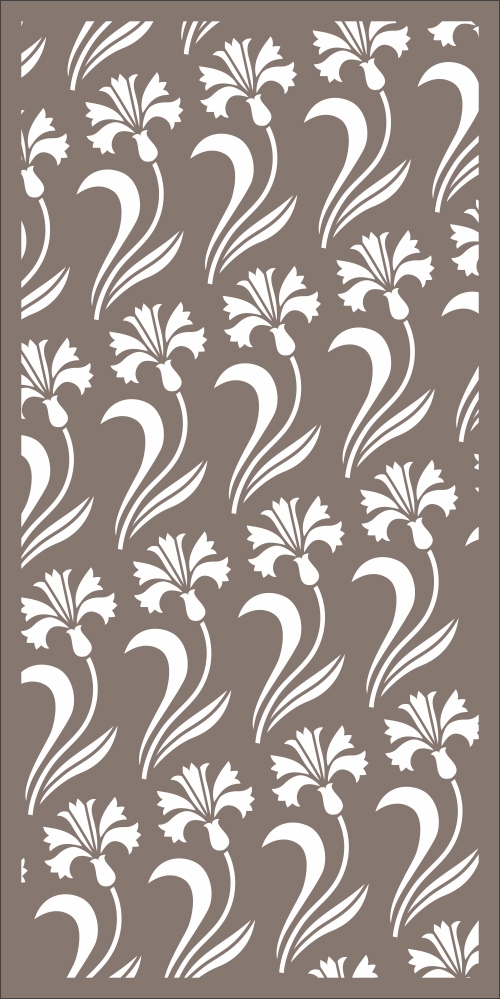 طرح اتاق گلدار بدون درز، مناسب برای استفاده در دستگاه های cnc چوب و cnc لیزر - seamless floral room divider pattern laser cut cdr file