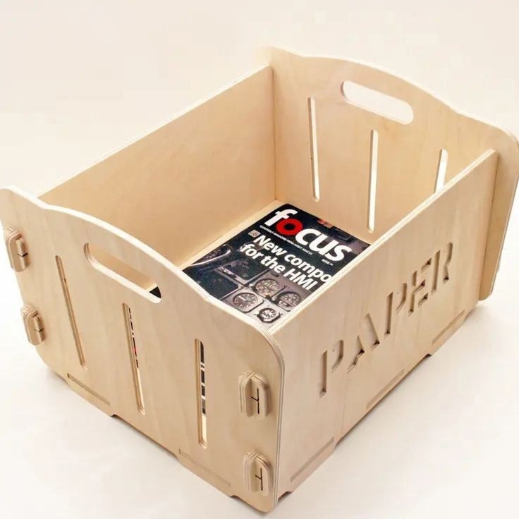 طرح جعبه نگهداری مجله مناسب برای استفاده در دستگاه های cnc چوب و cnc لیزر - laser cut magazine storage box cdr file