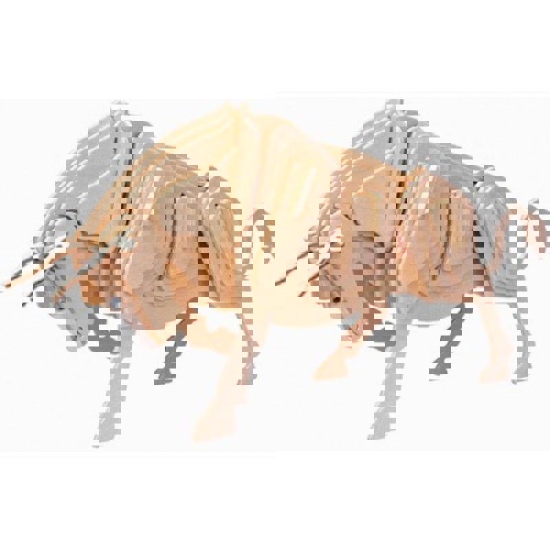 طرح فایل dwg پازل چوبی سه بعدی گاو نر مناسب برای استفاده در دستگاه های cnc چوب و cnc لیزر - laser cut bull 3d wooden puzzle dwg file