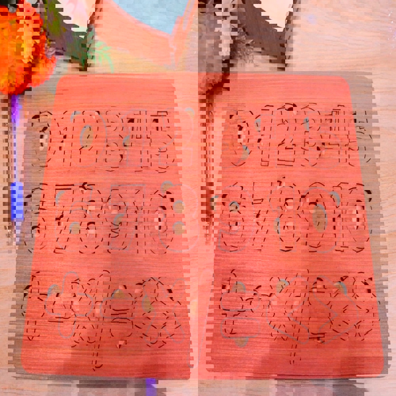 طرح تخته پازل چوبی ریاضی برای کودکان مناسب برای استفاده در دستگاه های cnc چوب و cnc لیزر - laser cut wooden math puzzle board for kids dxf file