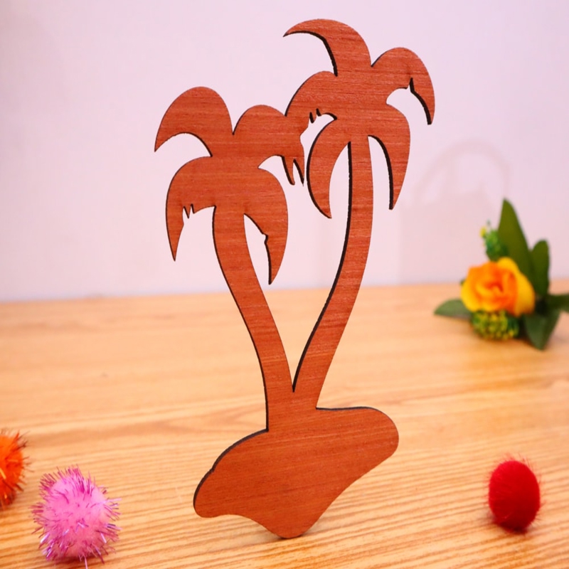 طرح درخت نخل چوبی ناتمام مناسب برای استفاده در دستگاه های cnc چوب و cnc لیزر - laser cut unfinished wood palm trees shape cdr file