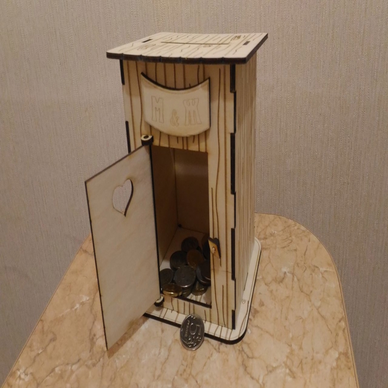 طرح قلک توالت فرنگی مناسب برای استفاده در دستگاه های cnc چوب و cnc لیزر - laser cut toilet piggy bank cdr file