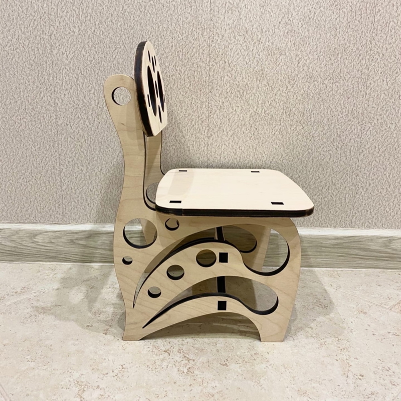 طرح صندلی کودک مناسب برای استفاده در دستگاه های cnc چوب و cnc لیزر - laser cut kids chair cdr file