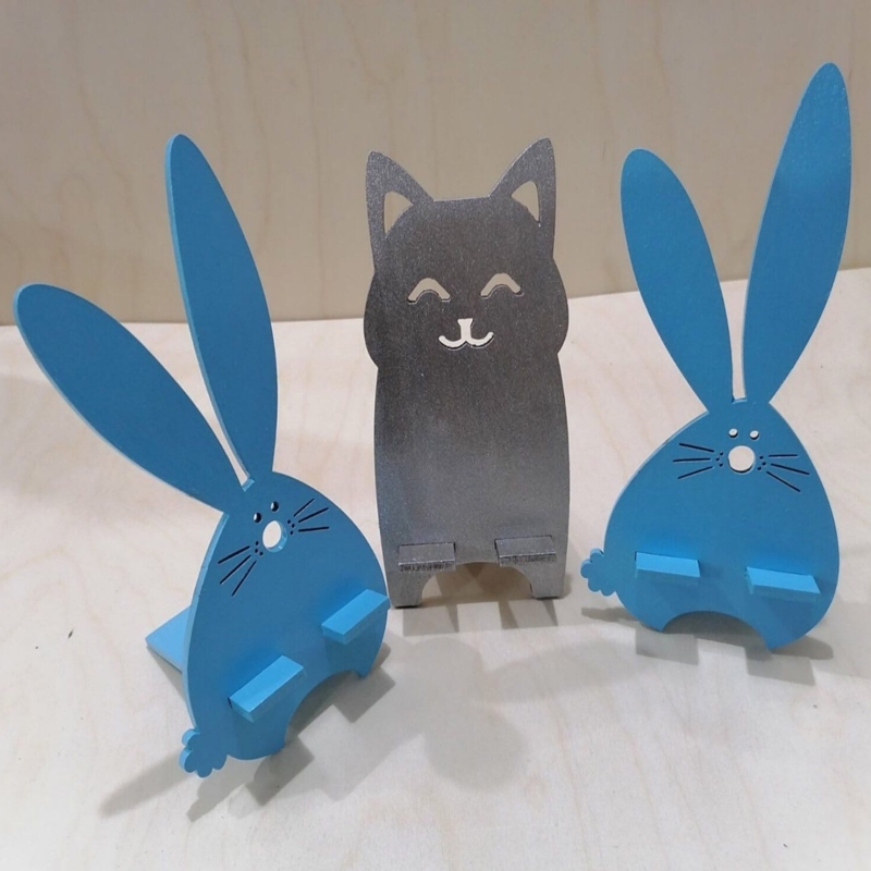 طرح جا موبایلی حیوانات کارتونی زیبا مناسب برای استفاده در دستگاه های cnc چوب و cnc لیزر - laser cut cute cartoon animals desk cellphone holders cdr file