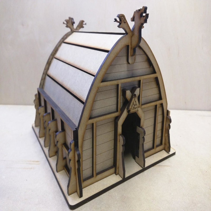 طرح خانه چوبی وایکینگ مناسب برای استفاده در دستگاه های cnc چوب و cnc لیزر - laser cut wooden viking house cdr file