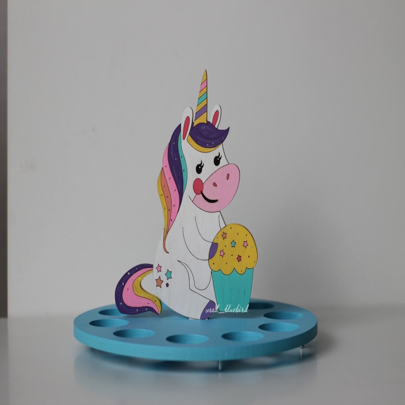 طرح جا تخم مرغ تک شاخ عید پاک مناسب برای استفاده در دستگاه های cnc چوب و cnc لیزر - laser cut easter unicorn egg holder cdr file
