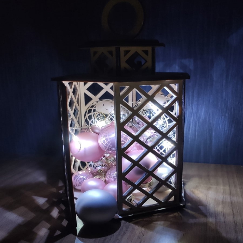 طرح فانوس کریسمس چوبی مناسب برای استفاده در دستگاه های cnc چوب و cnc لیزر - laser cut wooden christmas lantern cdr file