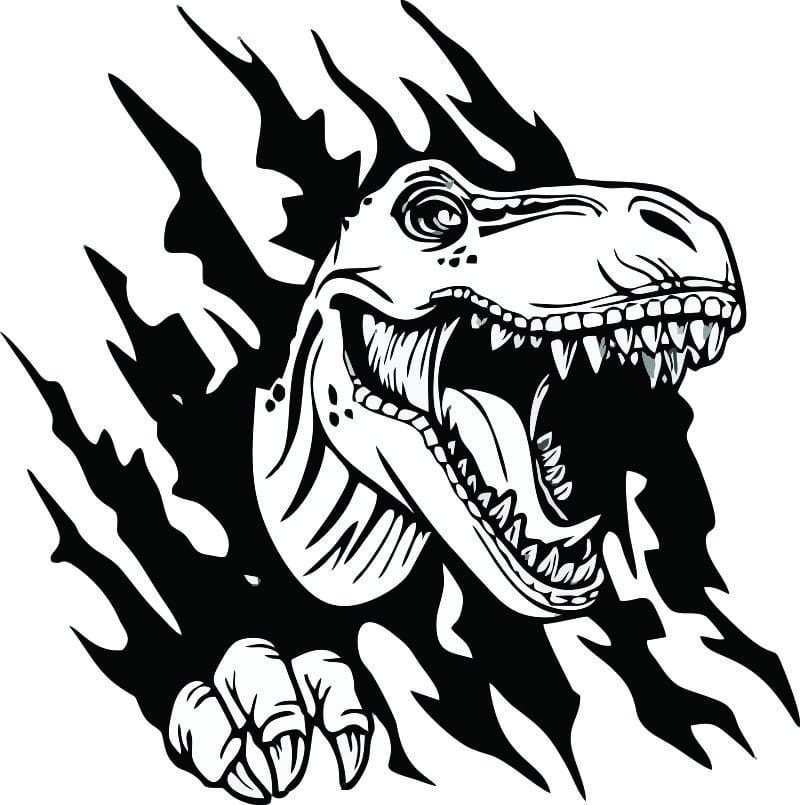 طرح استیکر دیواری دایناسور مناسب برای استفاده در دستگاه های cnc چوب و cnc لیزر - dinosaur wall sticker cdr file