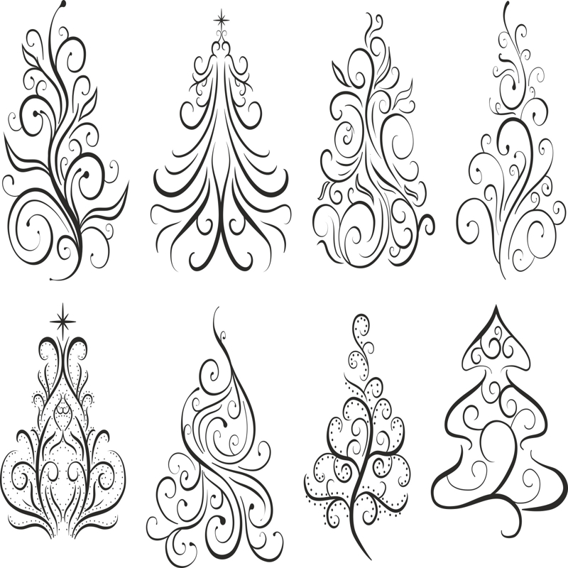 طرح چرخشی کریسمس مناسب برای استفاده در دستگاه های cnc چوب و cnc لیزر - christmas swirl cdr file