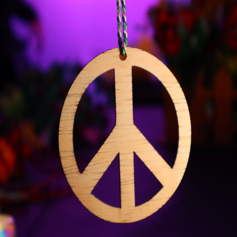 طرح علامت صلح کریسمس مناسب برای استفاده در دستگاه های cnc چوب و cnc لیزر - laser cut peace sign christmas ornament cdr file
